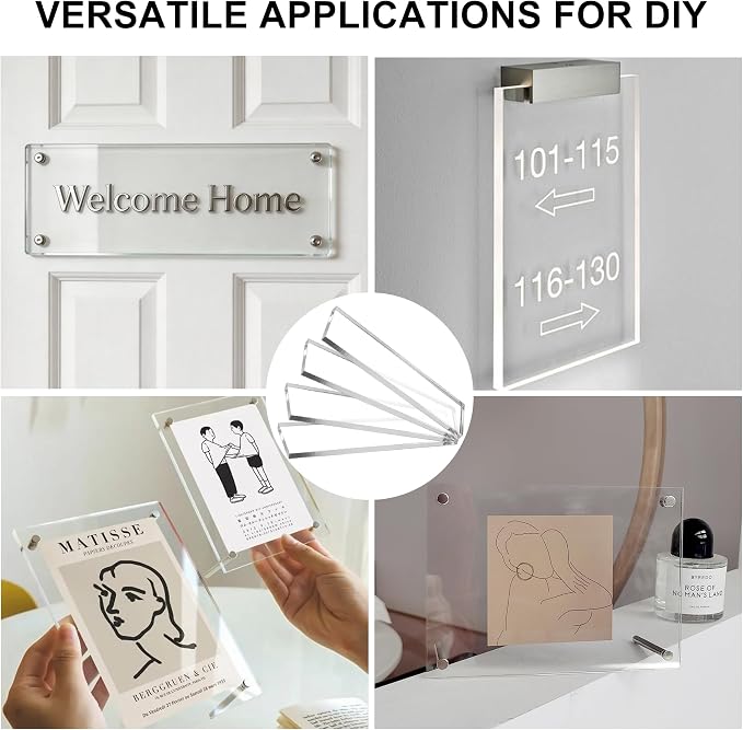 4 Pcs Medicine Cabinet Shelves 13.3 Inch Acrylic Medicine Cabinet Shelf Replacement for Living Room Bathroom Kitchen Wall Mounted Shelving Cabinet