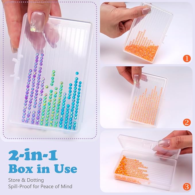 QTFOUND Diamond Art Painting Storage 1pack 27pcs Storage Trays Organizer | Diamond Painting Dotz Accessories Large 2-in-1 with Lids Storage Containers Case Box (Beads not included)