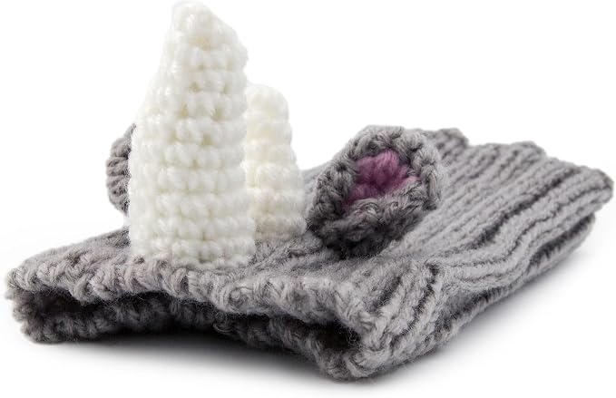 Zoo Snoods Rhino Costume - Knit Dog Snood Ear Wrap for Pets, Warm Neck Cover for Halloween and Winter (Large)