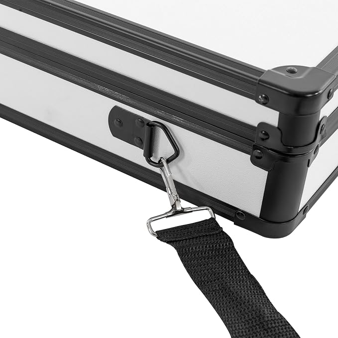 Professional Barber Case, Hair Kit Organizer Box Barber Travel Carry Case for Hair Scissors Tools Hair Stylist Pet Groome, Barber Carrying Cases with Code Lock (White&Black)