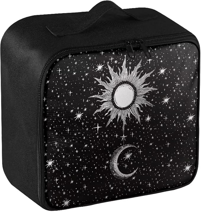 Rnyleeg Black First Aid Kit Bag Empty Emergency Medical Trauma Bag Compact Lightweight First Aid Bag for Home Car Camping Hiking Sun Moon Star Pattern