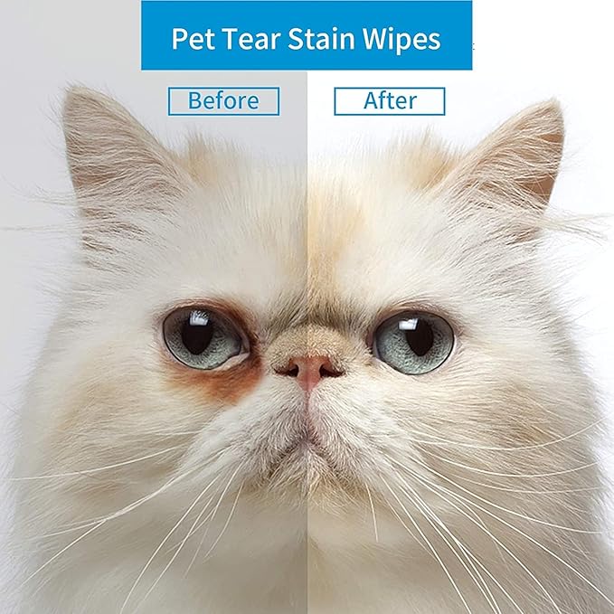 OPULA Dog Eye Wipes Biodegradable, Hypoallergenic Cat Dog Eye Cleaner, Pet Tear Stain Remover Wipes | Wrinkle, Face, Eye Cleaner Pads to Gently Remove Discharge, Crust | Unscented Pet Tear Wipe -300PZ