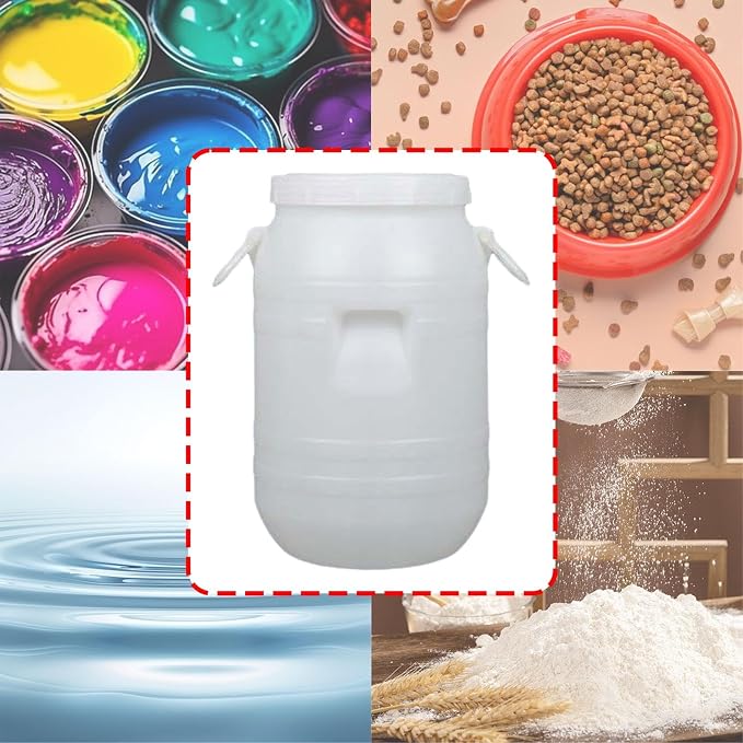Pp Bucket with Lid Barrel Multifunctional Storage Bin Food Storage Container for Pantry for Rice Pet Food Hotel Bar, 15 L Round