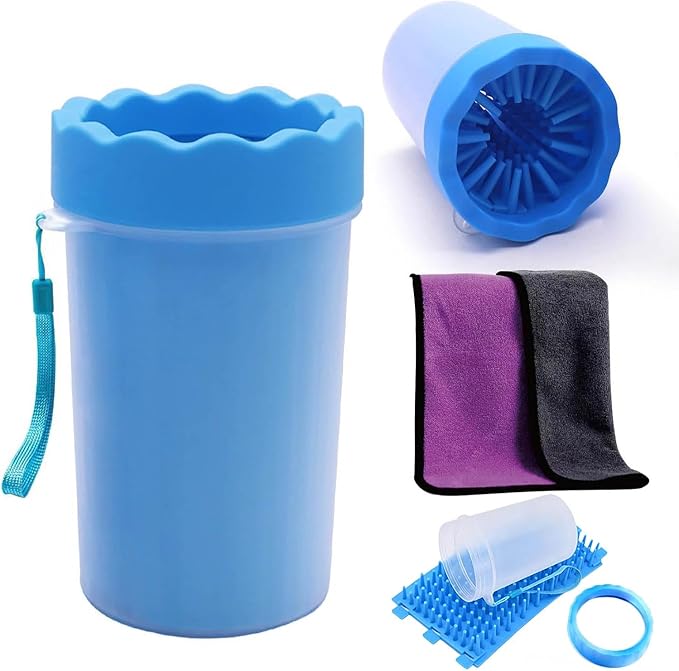 Dog Paw Cleaner,Paw Cleaner for Dog,Pets Foot wash Cup-Dog wash paw Cup-Pet Foot Cleaner for Small Medium Breed Dogs/Cats Pet Clean Paws Miracle Tool(with 1 Towel& 1Brush)