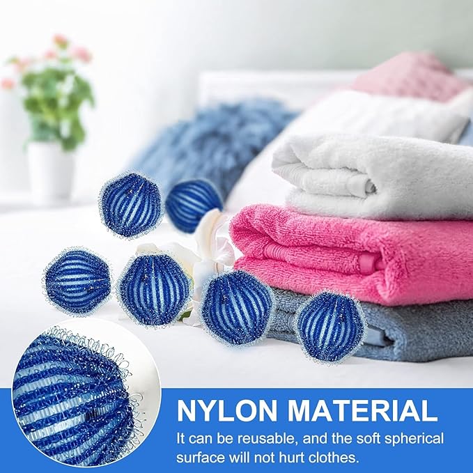 Pet Hair Remover for Laundry, 12Pcs Reusable Lint Remover Balls for Dog Cat Fur, Effectively Removes Pet Hair from Bedding and Clothes