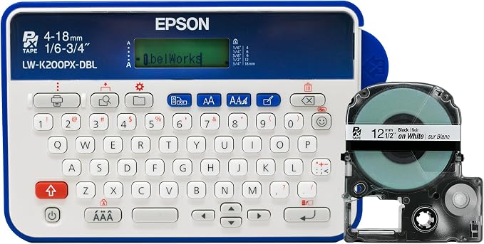 LABELWORKS Epson LW-K200PX-DBL Keyboard Label Maker - Dark Blue