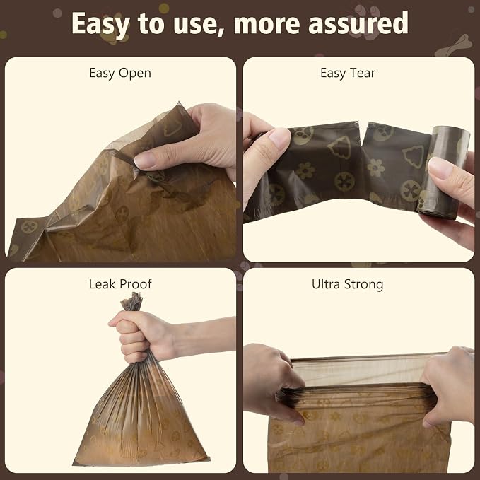 Dog Poop Bags with Dispenser 18 Rolls 270 Count Pet Waste Bags Strong Thick | Coffee Scented Waste Bags, Leak Proof , Portable