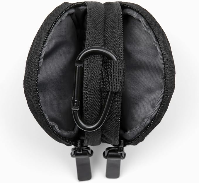 Cleverpup Snackpack Double Insulated Dog Treat Pouch – 1.5 Cup Capacity, 2 BPA-Free Waterproof Zipper Pockets, Carabiner for Belt/Leash – Compact Training & Travel Bag – Graphite