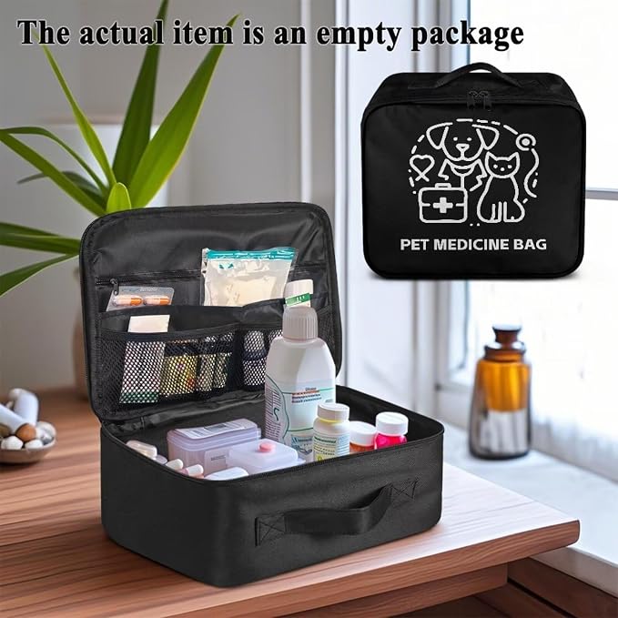First Aid Kit Bag Pet Paw Cute Dog Print Empty Medic Bag for Pet Friendly Households and Outdoor Adventures Featuring Wear Resistant Material Breathable Construction Easy Access