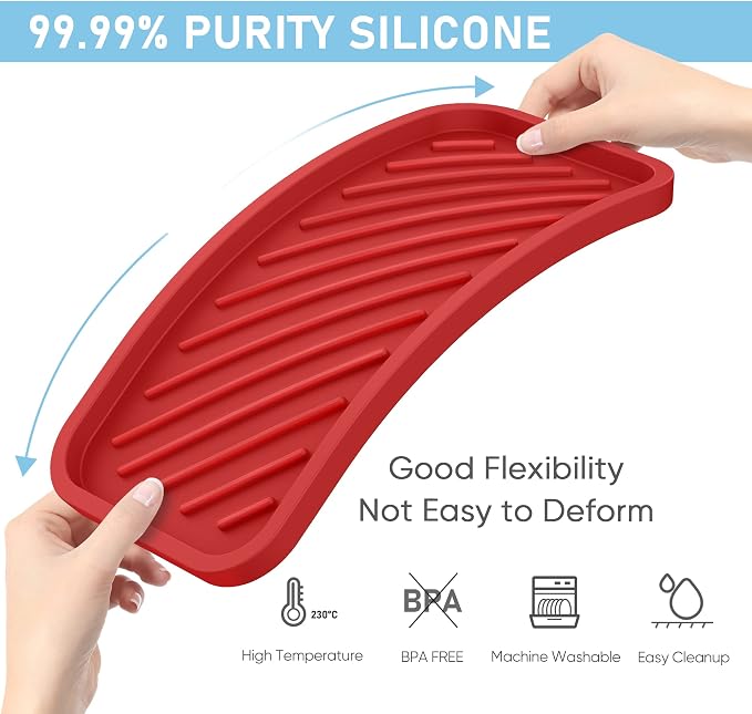 Silicone Sponge Holder-Large Thick Durable 10" Sink Organizer Tray-Kitchen