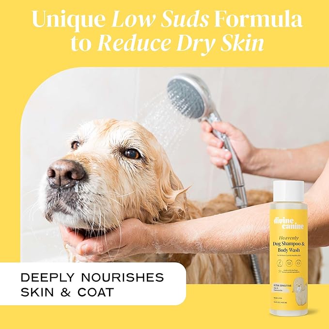 Dog Shampoo and Body Wash - 13.5 Fl Oz of Ultra Sensitive Dog Wash - Made with Aloe and Chamomile for a Healthy Skin and Coat - Made in the USA