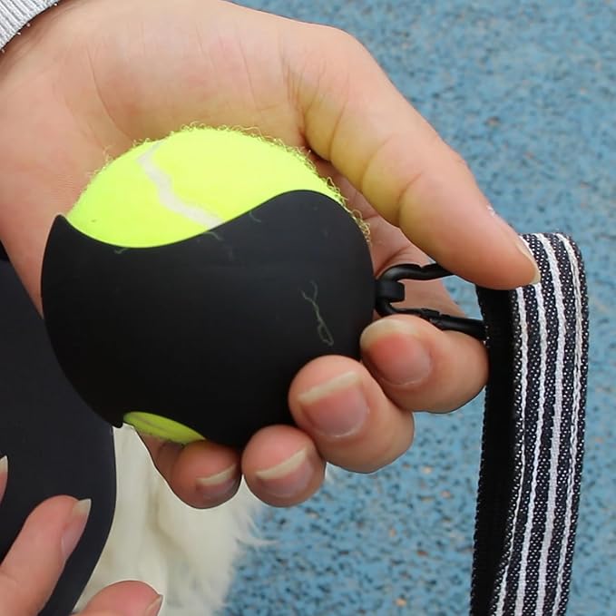 Portable Pet Ball Sleeve Storage Box, Dog Toy Ball Rack, with Dog Leash Attachment, Standard Tennis Balls Size, and Stain-Resistant