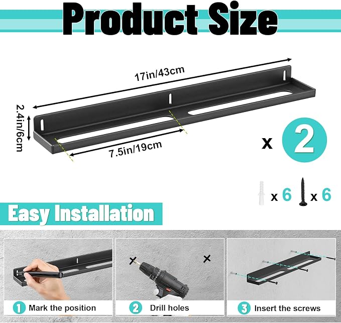 Spray Bottle Holder Wall Mount,14 Inch Metal Universal Lightweight Organizer Holds 6 Spray Bottle Organizer for Garage Storage Car Wash Auto Detailing Tools Organizer