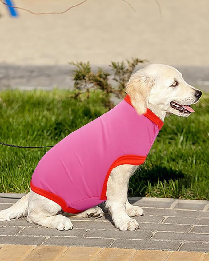 PET SHOW 4 Pack Pink Dog Shirts for Medium Dogs Girl | Breathable t-shirts for dogs,polyester,sleeveless vest,holiday birthday puppy clothes tank top,L