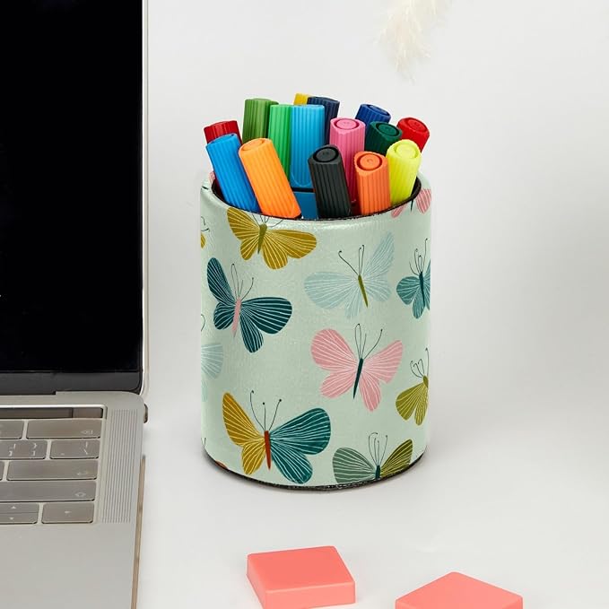 Butterflies Pen Holder, Pencil Cup Marker Brush Holder Desk Storage Case, Desktop Organizer for School Office Home Supplies