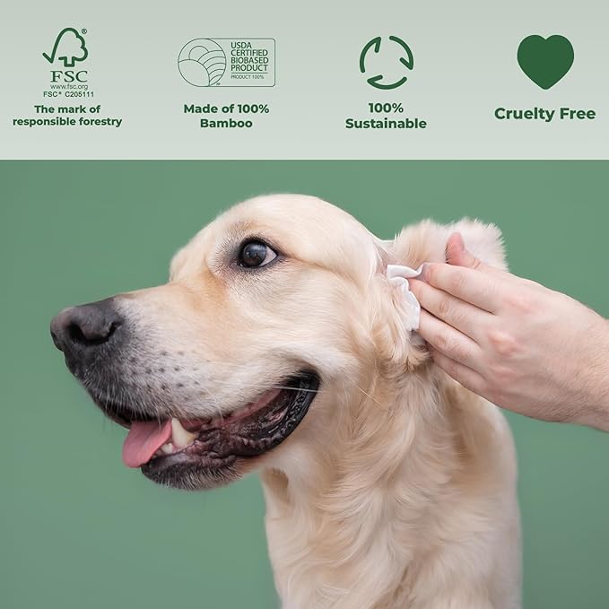 ATIFBOP Dog Wipes for Paws and Butt, Aluminum Moisture-Lock Seal, Hypoallergenic Pet Grooming Wipes, 100 Wipes for Cleaning & Grooming Moisturizing Coconut