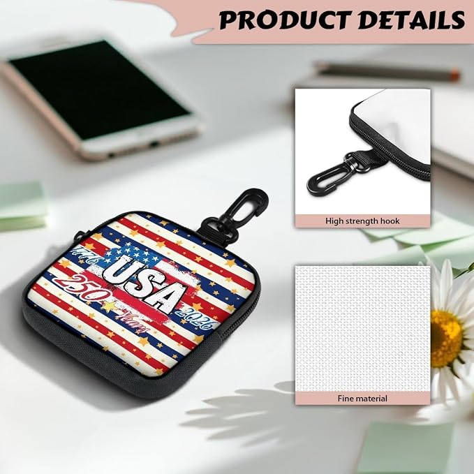 Dog Training Pouch Lightweight Zipper Dog Treat Bags Training Pouch Small Puppy Snack Dispenser Portable to Take Pet Eseentials American 250th Anniversary