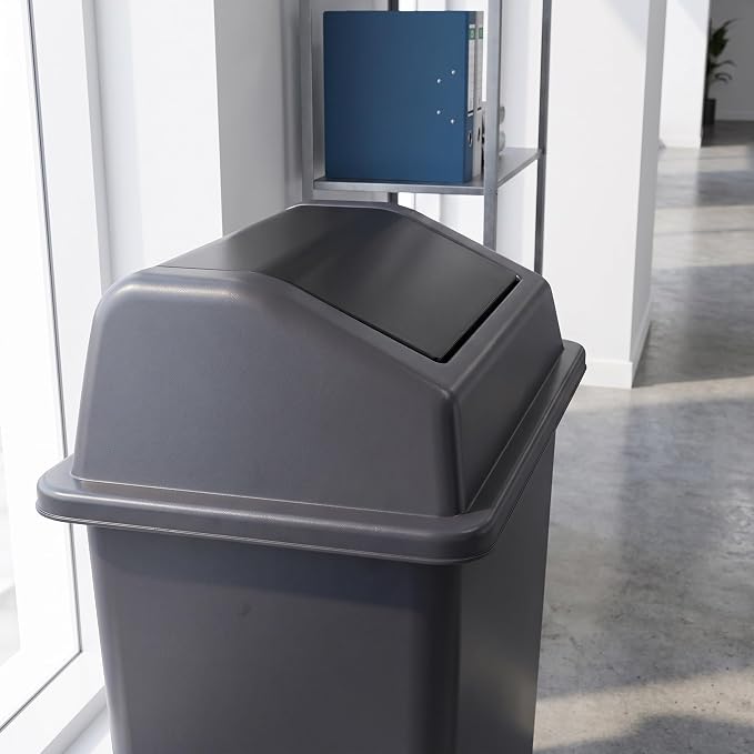 L Plastic Swing Lid Trash Can Replacement Cover for Commercial Trash Bin with Easy Installation and Safe Handling Suitable for Mall and Pet Food Storage