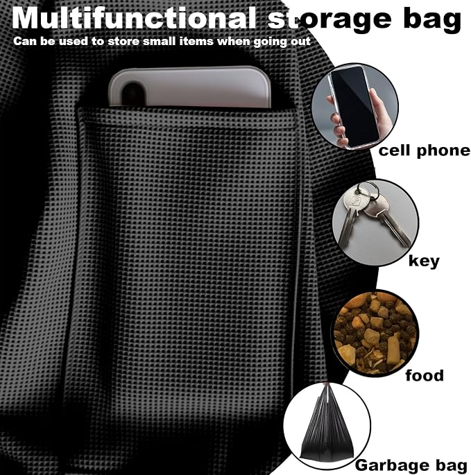 Dog Sling Carrier Soft Breathable for Small Dogs Cats 3-12 lb Black | Cat sling & dog carrier sling with safety tether, organizer pocket, soft fabric. Perfect for travel, hiking,outdoor