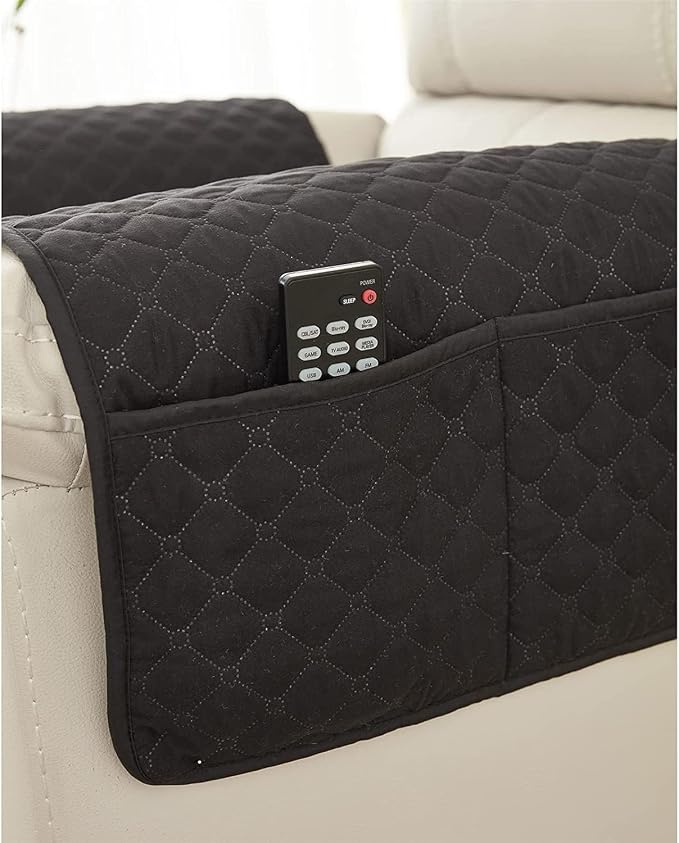 XMAYODS 3 Pcs Recliner Covers Sherpa Arm Covers for Recliner Chair with Storage Pockets Headrest Cover for Recliner Chair Armchair Slipcovers for Sofa Recliner Protector (Color : #8)