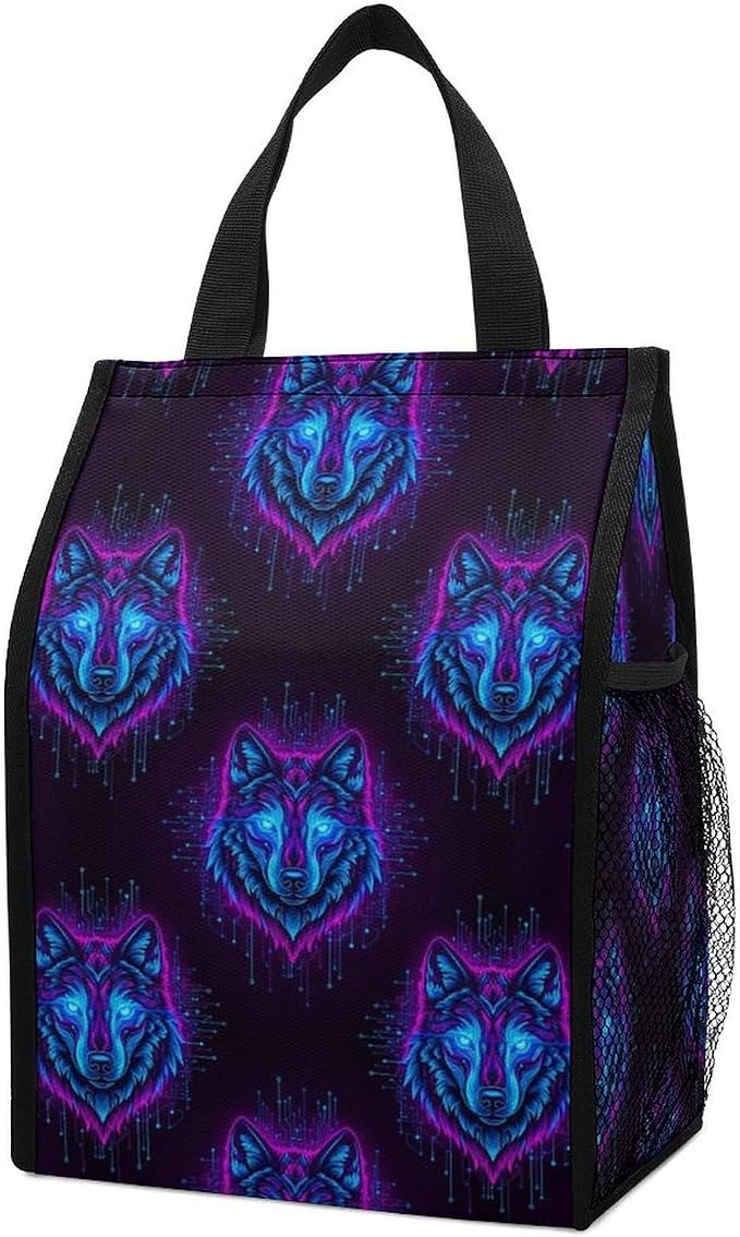 Reusable Insulated Lunch Bag Portable Lunch Tote Cooler Bag Compatible with Neon Wolf Thermal Lunchbox Food Containers Organizer