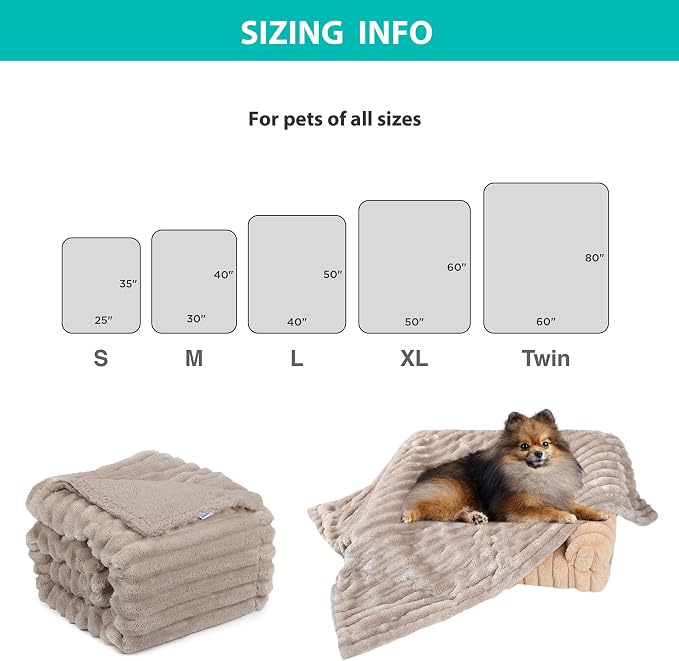 Waterproof Pet Blanket for Large Dogs & Cats - Reversible Calming Plush, Washable Furniture Cover for Couch, Bed, Car Seat, Blocks Leaks, Stains & Pet Fur (Line, 60"x80")
