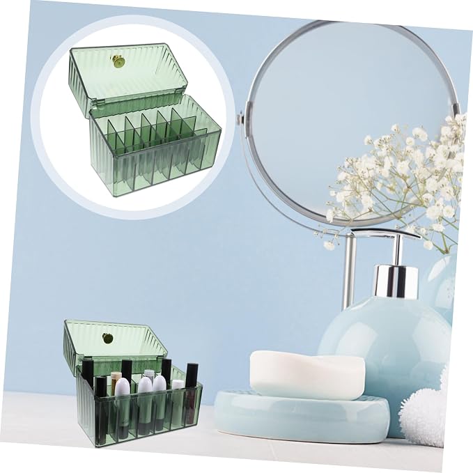 Portable Makeup Organizer Lipstick Holder Cosmetic Storage Box Pet Material Desktop Lipstick Rack