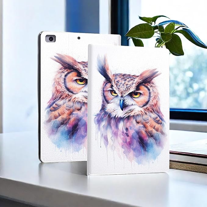 for Microsoft Surface Pro 7 Plus,Surface Pro 7/6/5/4 12.3" Tablet Case,Auto Wake/Sleep,Adjustable Stand Protective Cover - Owl