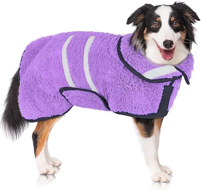 Dog Bathrobe Super Absorbent Dog Towels Large Quick Drying Robes for After Bath Soft Adjustable Warm Keeping Dogs Towel(S-XXL)
