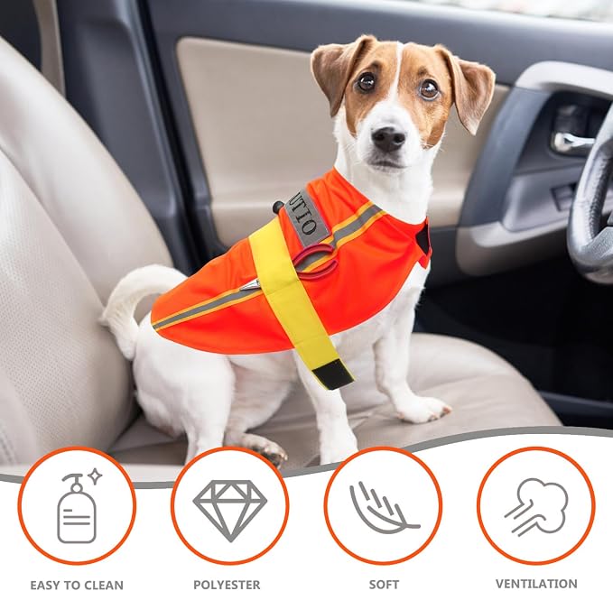Dog Reflective Vest Construction Worker Pet Costume Christmas Outfits High Visibility Dogs Clothes for Large Medium Small Cats Costumes L