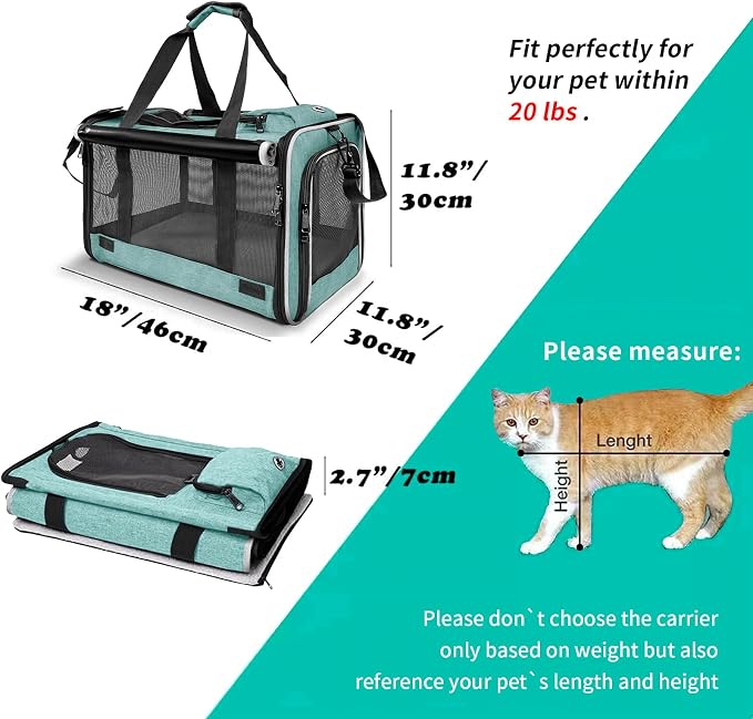 GAPZER Small Dog Carrier Yorkshire Puppy Softshell Chihuahua Transport Cage | Privacy Protection Big Kitten Car Travel Cloth Carry Bag up to 20 lbs, Small Animal Portable Mesh Kennel Cage for Vet Visits