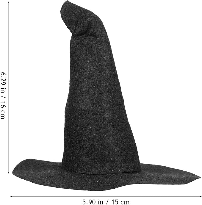 Toyvian Mini Halloween Witch Hat for Cats Dogs, 2pcs Spooky Non-Woven Puppy Kitten Headwear Pet Vampire Costume Accessories for Holiday Party Photoshoot