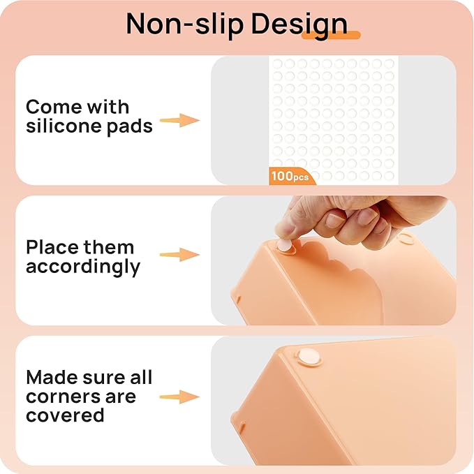 Vtopmart 25 Pack Plastic Drawer Organizers with Non-slip Rubber Pads | 4-Size Versatile Makeup Organizer, Storage Containers Small Bins for Makeup, Jewelries, Bedroom, Kitchen Utensils and Office