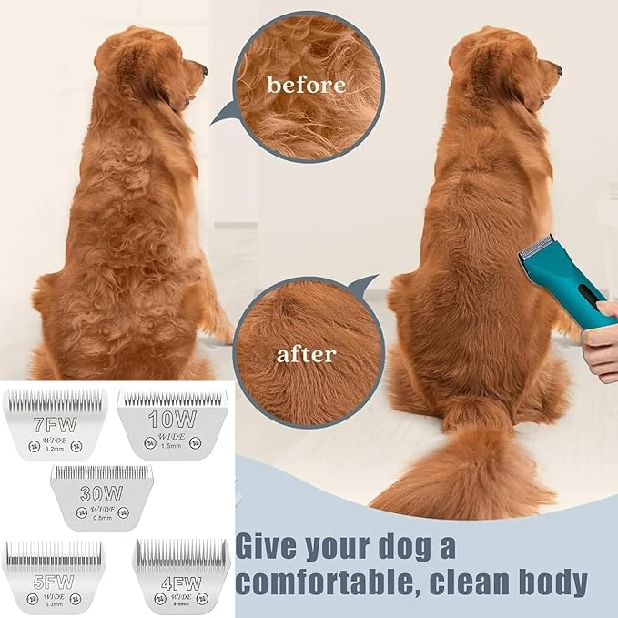 Audoc Wide Blades for Dog Grooming Blades Compatible with Andis,Oster A5,Wahl km10 Dog Clippers Stainless Steel Blades Blades for Animal Dog,Cat,Horse, (#10W(1.5mm)/2PCS)