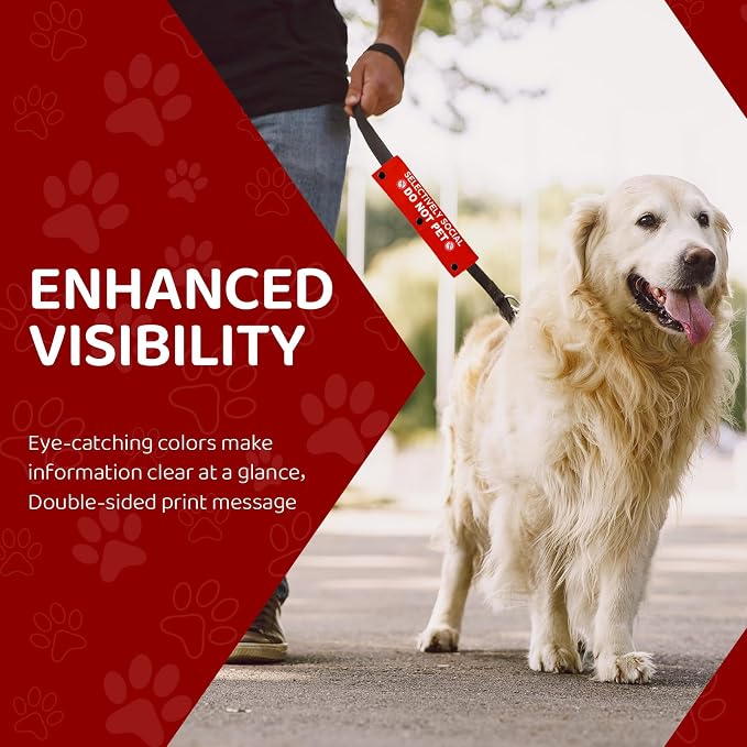 Selectively Social Do Not Pet Pet Leash for Dogs, Funny Dog Leash Wrap for Pet Dog Lovers Owners Gift (Red)