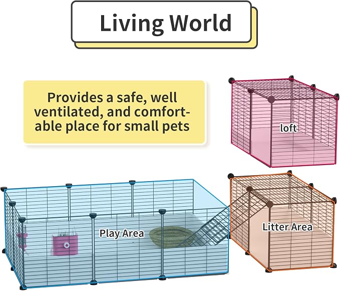 Oneluck Guinea Pig Cage,Indoor Habitat Cage with Waterproof Plastic Bottom,Playpen for Small Pet Bunny, Turtle, Hamste, Loft and Partition