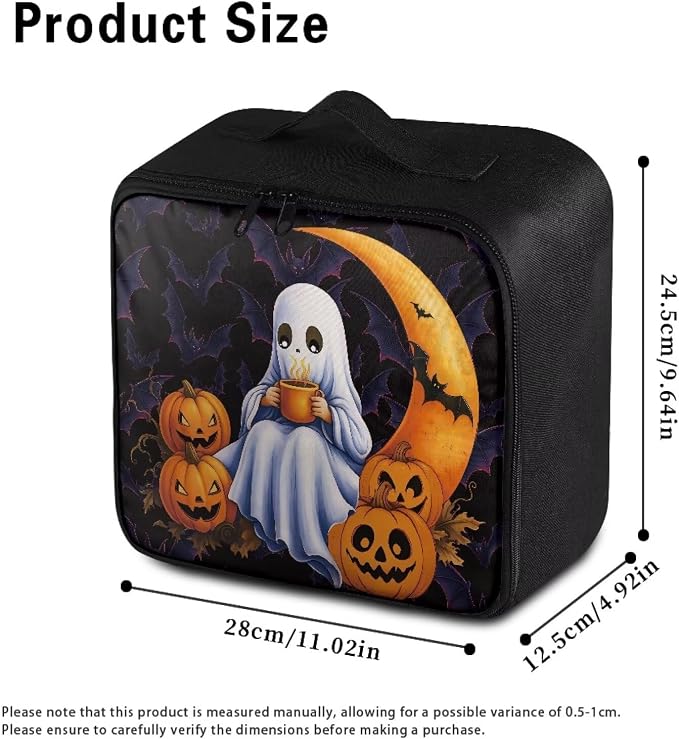 First Aid Kit Bag Cute Ghost Pumpkin Moon Empty First Aid Bag Medical Bag Empty Large Capacity for Home Office and Travel Use Lightweight Washable Soft Fabric