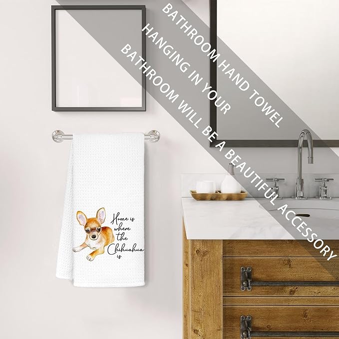 Jvpke Chihuahua Gifts: Kitchen & Bath Towels - 16x24 Inch, Cute Decor for Chihuahua Lovers