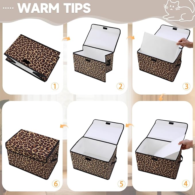Stackable Clothes Storage Bins with Lids 3 Pack | Closet Organizers, Fabric Box, For Blanket Clothes, Under Bed Storage Containers