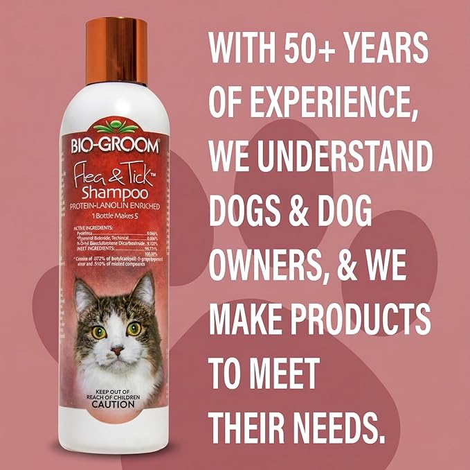 BIO-GROOM Cat Flea & Tick Conditioning Shampoo (8 oz.)