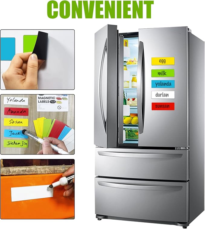 STTMGN Magnetic Dry Erase Labels (1x3,Pack of 60),Name Tags Magnets Sticker,Durable for Classroom&Office&Cabinet&Whiteboard&Refrigerator&Education&Home&More (Green) Saint Patrick's Day Gift