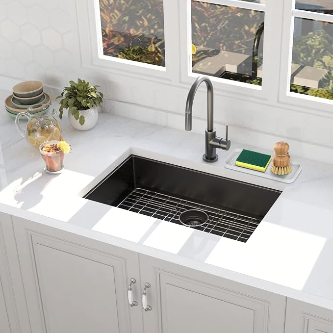 Silicone Sponge Holder, Kitchen Sink Organizer Tray（White）