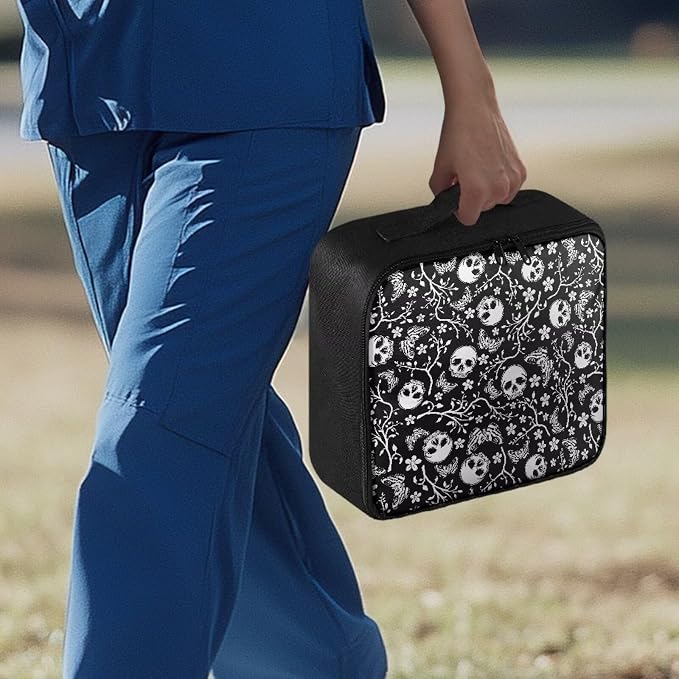 Rnyleeg First Aid Kit for Home Skull Print Empty First Aid Bag Portable Medical Kits for Outdoor, Boat, Camping, Hiking