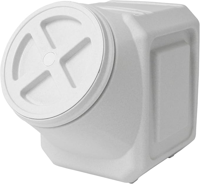 Vittles Vault Traditional Dog and Cat Food Container + Scoop, Gray, 60lbs | BPA Free Plastic, Sealed Airtight for Kibble, Bird Seed, Oatmeal and More; Includes Scoop, Made in USA