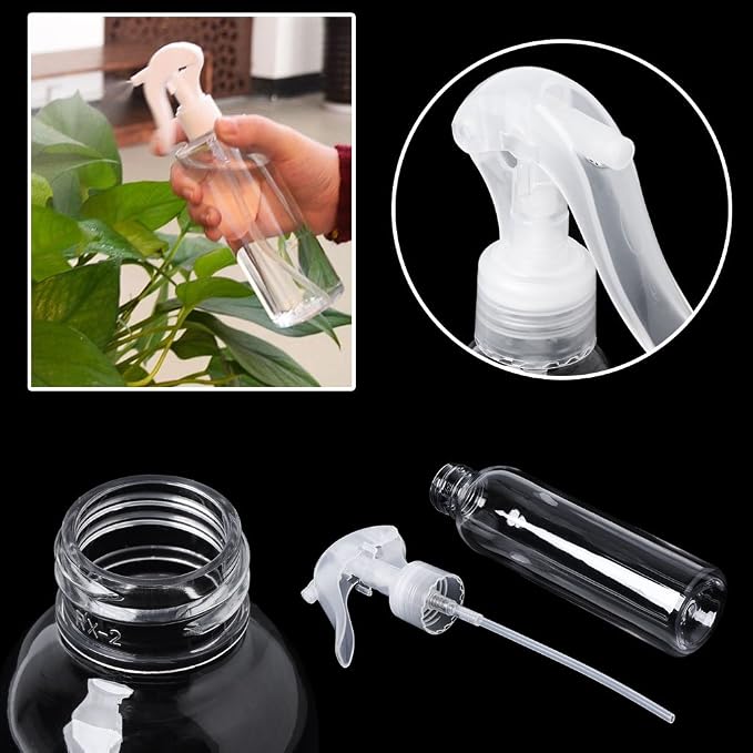 Clear Spray Bottle with Lid Empty Fillable Storage Organizer Container for Perfume Fine Mist Dispenser Storage Spray Bottle Cleaning