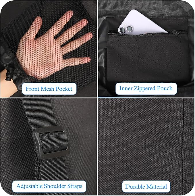 Tenn Well Laundry Bag Backpack, Heavy Duty Large Laundry Bag with Straps & Mesh Pocket, Clothes Hamper Bag for College Dorm, Laundromat, Apartment