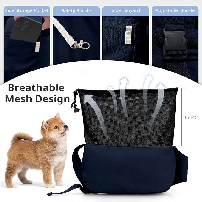 ONECUTE Dog Sling Carrier 15 lbs, Small Dog Carrier Sling for Cat & Puppies | Suitable For Carrying Pet 3-10lbs, Spacious Space So Pets Will Not Be Crowded, Adjustable Shoulder Straps And Breathable Mesh