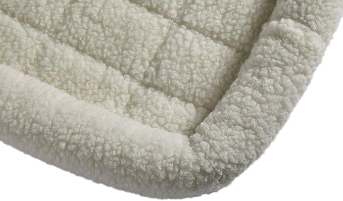 MidWest Homes for Pets QuietTime Dog Bed - White Fleece Bolster, Ultra-Soft and Machine Washable, Fits 42-Inch Crates and Carriers, for Large Breed Dogs