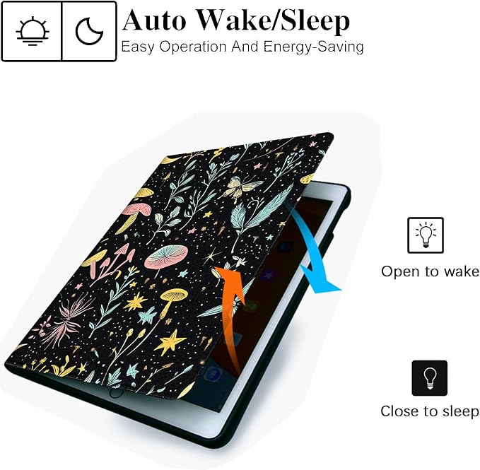 for Microsoft Surface Pro 8-13" 2021 Tablet Case,Auto Wake/Sleep,Adjustable Stand Protective Cover - Starry Mushroom Plant