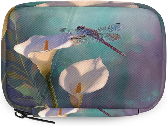 Travel Pill Organizer Art Dragonfly Floral Small Pill Case